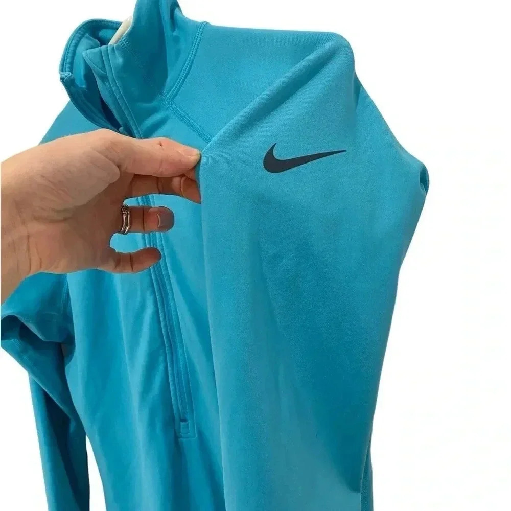 Nike Blue Pro Medium Dri Fit Half Zip Pullover Running Jacket, Size Medium - Picture 7 of 14